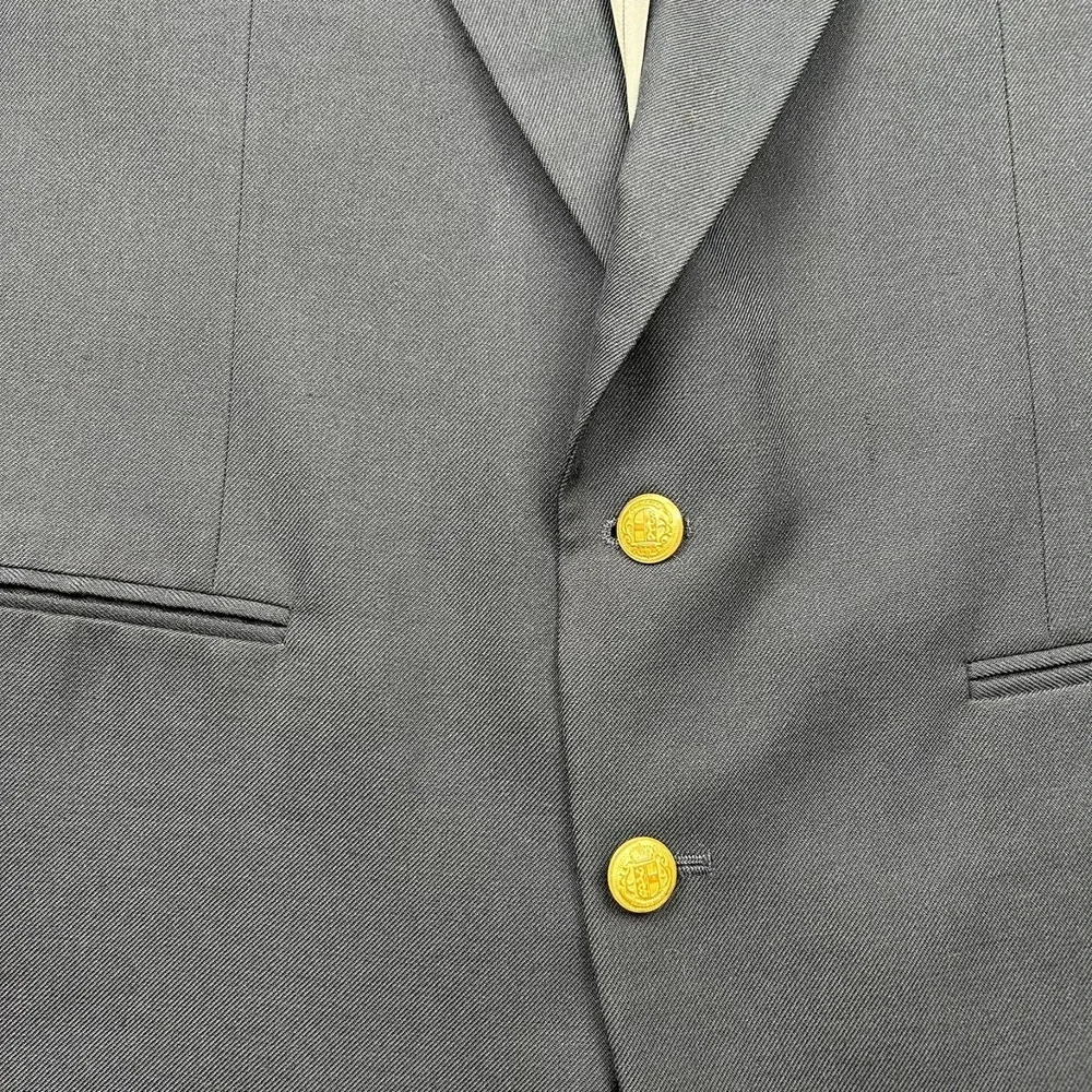 Givenchy Two Button Blazer Mens 42 Navy Blue Ventless Gold Buttons USA *HOLE*